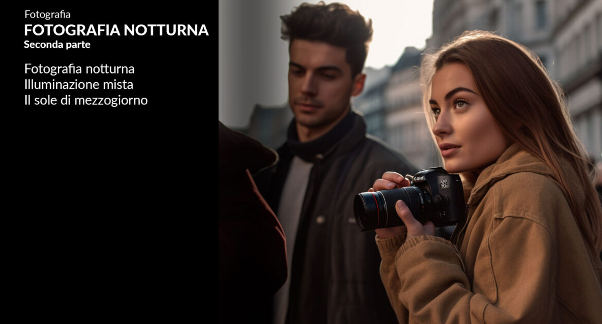 Fotografia notturna, a mezzogiorno e con luce mista